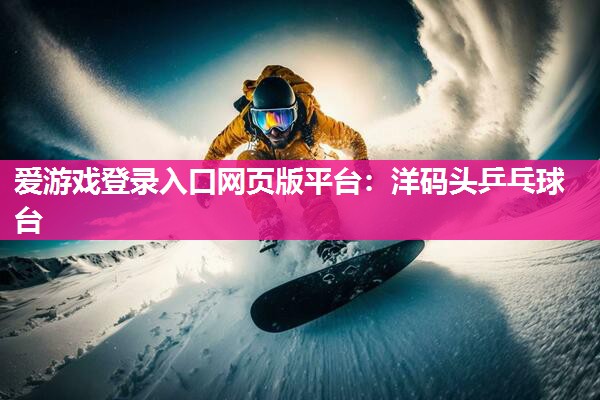 爱游戏登录入口网页版平台：洋码头乒乓球台